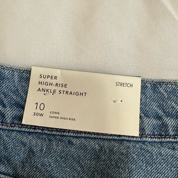 New American Eagle SUPER HIGH-RISE ANKLE STRAIGHT Sz 10 Long - Picture 8 of 8